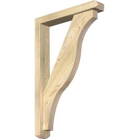 Ekena Millwork Funston Craftsman Rough Sawn Bracket w/ Offset Brace, Douglas Fir, 4"W x 22"D x 34"H BKT0402X22X34FST04RDF